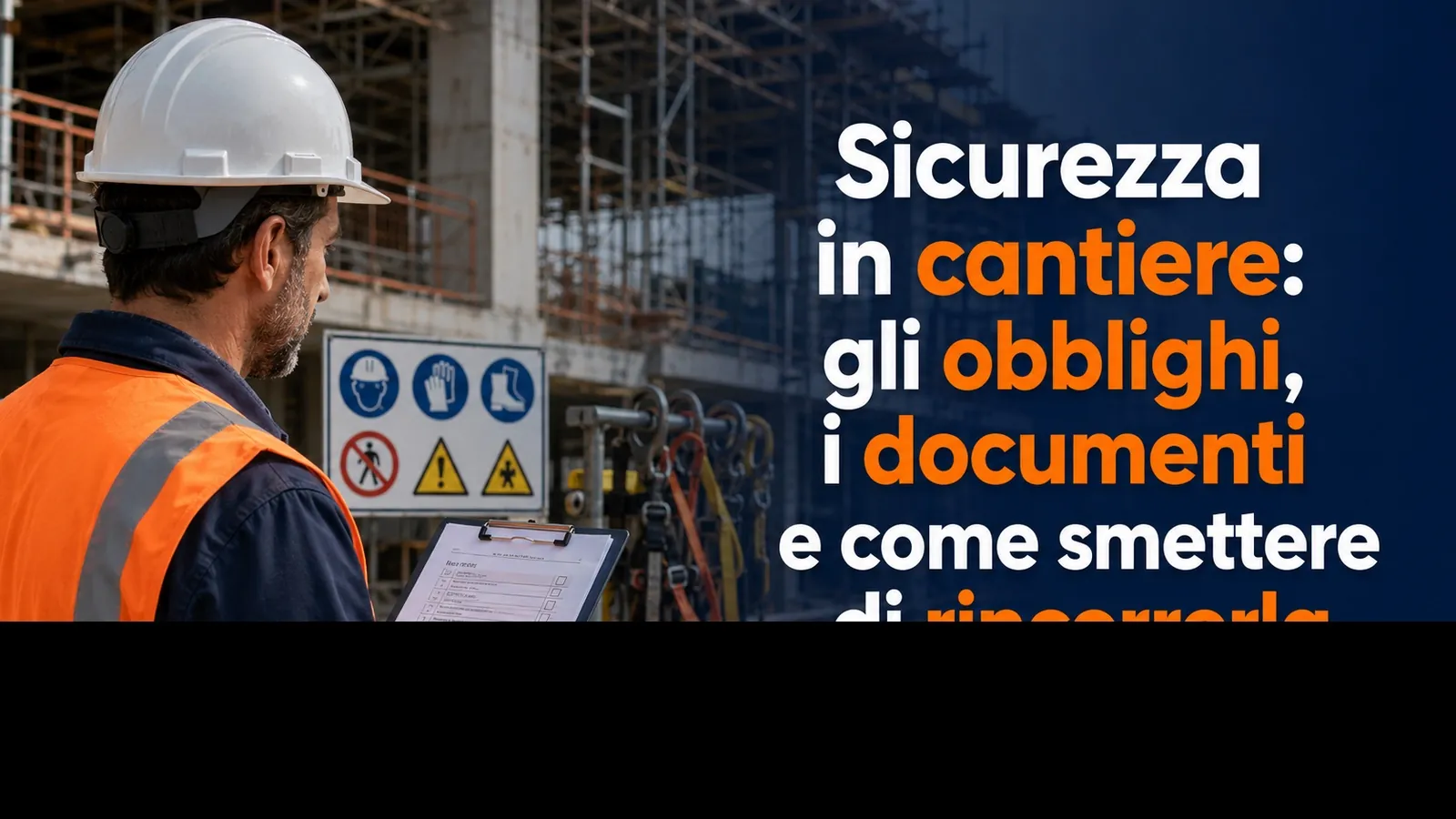 Sicurezza in cantiere: gli obblighi, i documenti e come smettere di rincorrerla